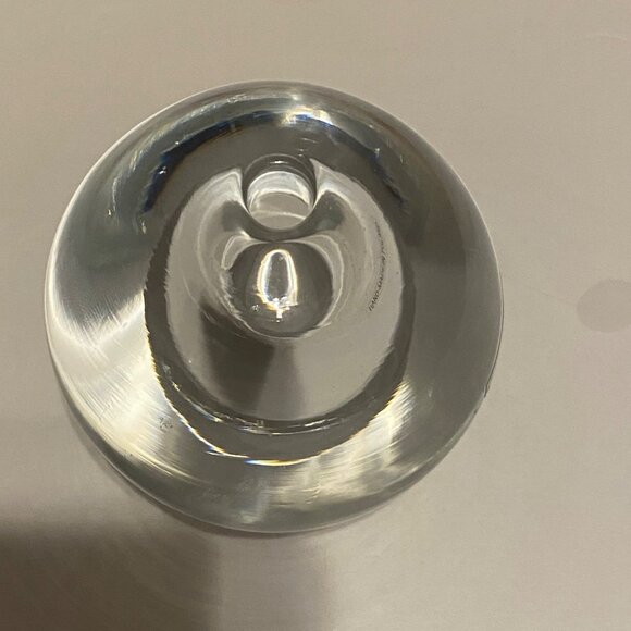 Vtg Hand-Made In Poland Crystal Clear Glass Paperweight 2.5"x3" Elegant Office - Picture 4 of 7